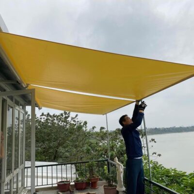 Bạt che nắng ban công tự cuốn - ảnh công trình tại Hà Nội